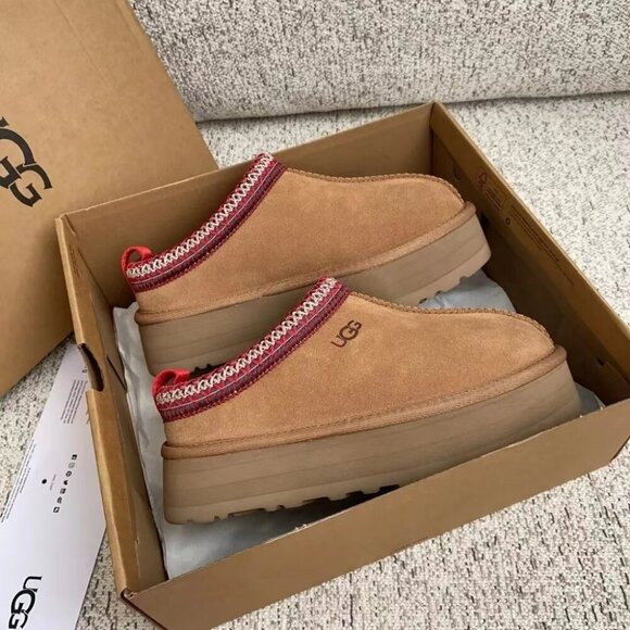 UGG Brown and Red Platform Mules - Picture 8 of 9